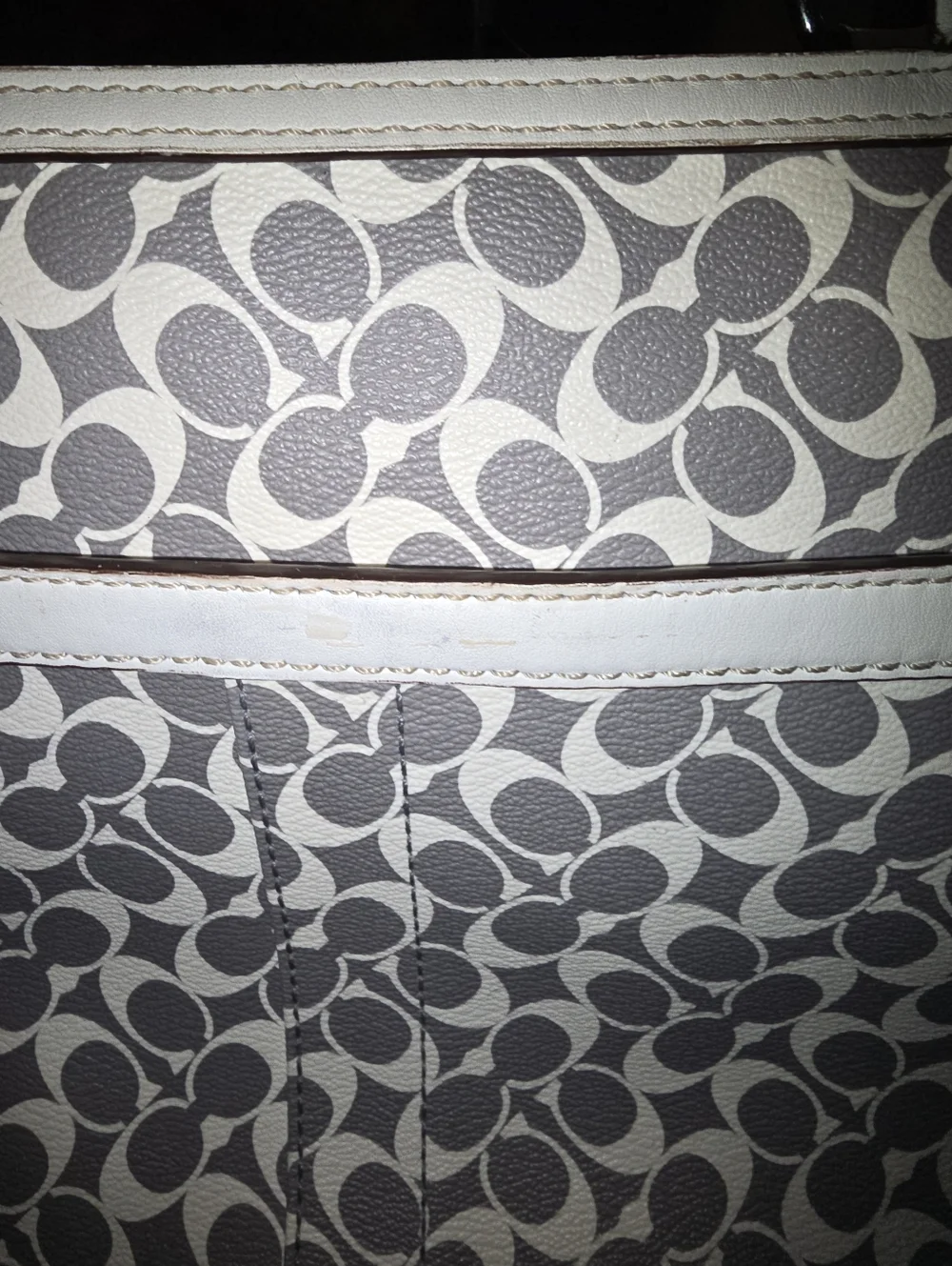 Coach Signature Tote in Gray, White & Pink